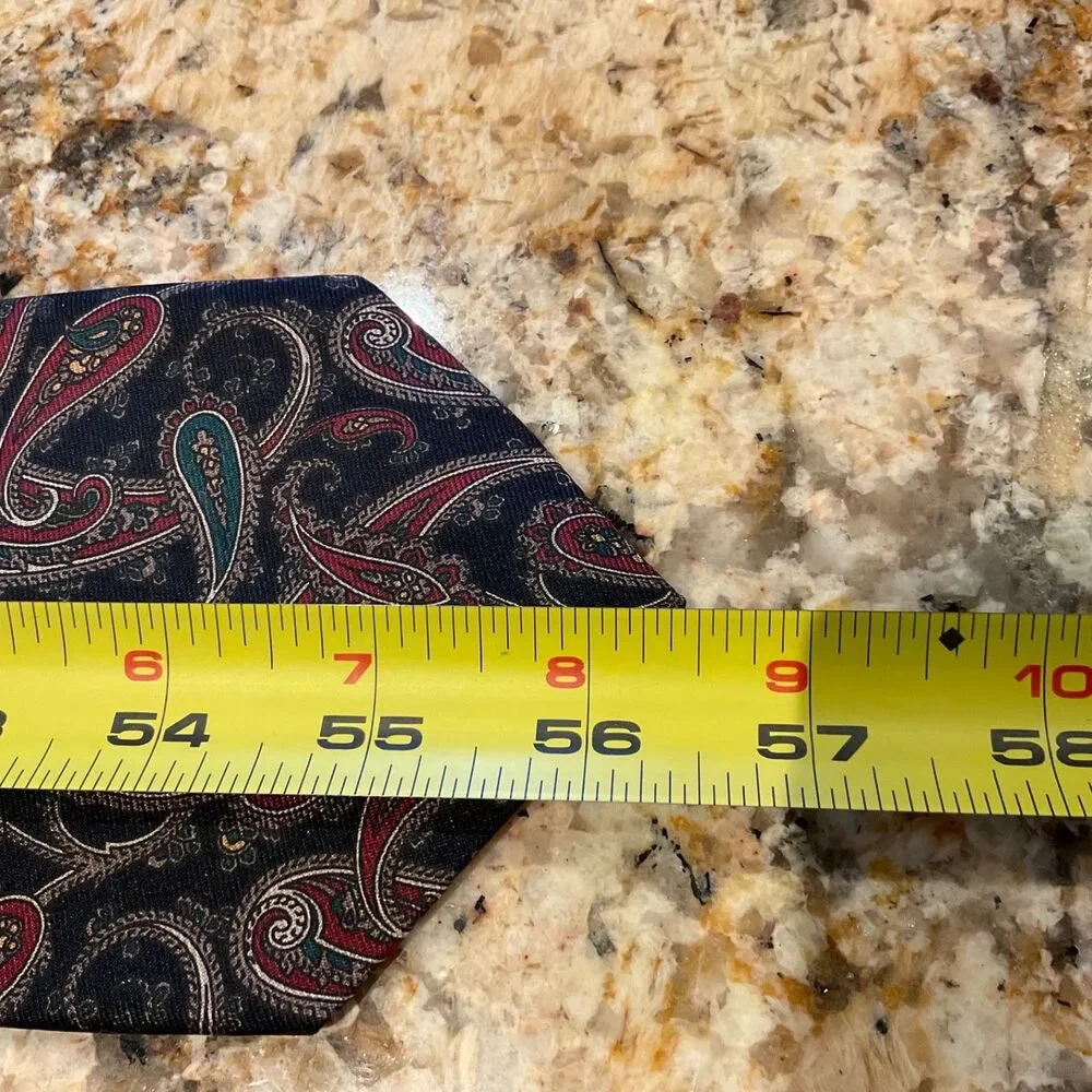 Vintage Bert Pulitzer black/maroon  100% Silk Men’s Neck Tie Made In USA
